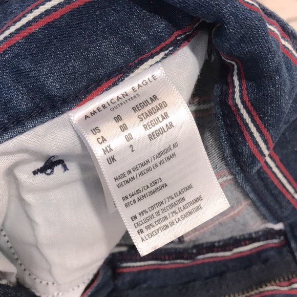 π American Eagle Denim Stripe Mini Skirt XS - Picture 6 of 7